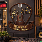 Custom Shaped Metal Sign - Personalized Birthday Gifts For Guitar Lovers, Husband, Son, Grandson, Brother, Grandpa, Dad, Yourself - Play It Loud
