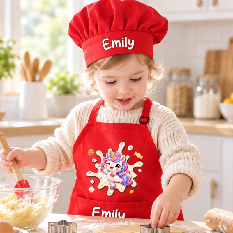 Custom Apron Chef Hat Set - Personalized Birthday Gifts For Kids - Sweet Little Treat