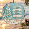 Custom Sea Glass Circle Glass Ornament - Personalized Christmas Birthday Gifts For Mom, Dad, Brother, Sister - Making Waves Of Family Joy