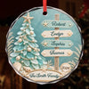Custom Sea Glass Circle Glass Ornament - Personalized Christmas Birthday Gifts For Mom, Dad, Brother, Sister - Making Waves Of Family Joy
