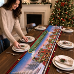 Custom Name Christmas Train Gifts for Grandma - Personalized Table Runner