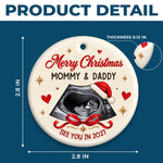 Custom Ultrasound Photo Christmas Gifts for Expecting Parents - Personalized Ceramic Ornament