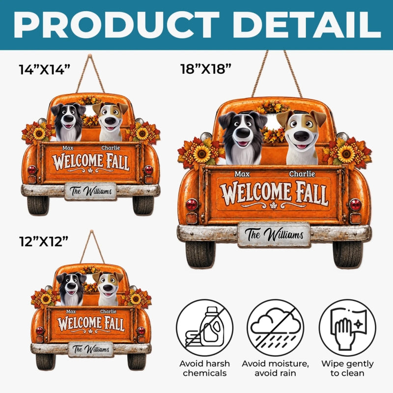 Custom Wood Sign - Personalized Personalized Christmas Birthday Gifts For Dog Cat Lovers, Dog Dad And Mom, Cat Owners - Autumn Roads, Happy Paws