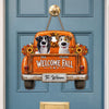 Custom Wood Sign - Personalized Personalized Christmas Birthday Gifts For Dog Cat Lovers, Dog Dad And Mom, Cat Owners - Autumn Roads, Happy Paws