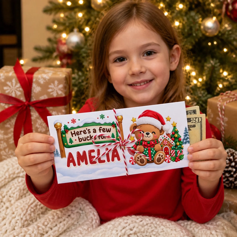 Custom Money Envelop - Personalized Christmas Birthday Gifts For Kids - Jolly Little Joy