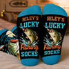 Custom Crew Socks - Personalized Birthday Fishing Gifts For Fisherman - Catching Big Fish Every Time