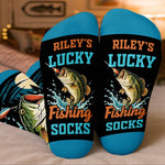 Custom Lucky Fishing Gifts for Anglers - Personalized Middle Tube Socks