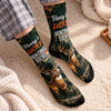 Custom Crew Socks - Personalized Birthday Hunting Gifts For Hunters, Husband, Son, Grandson, Brother, Grandpa, Dad, Yourself - Wild Days Call Me Back