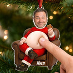 Custom Photo Funny Santa Christmas Gifts - Personalized Squishy Acrylic Ornament