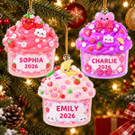 Custom Name Christmas Cupcake Decor - Personalized Ornament