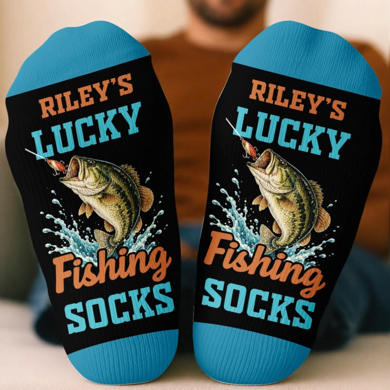 Custom Crew Socks - Personalized Birthday Fishing Gifts For Fisherman - Live Love Go Fishing Today