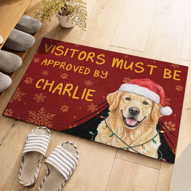 Custom Photo Home Decor Decorative Mat - Personalized  Christmas Birthday Gifts For Dog Cat Lovers, Dog Dad And Mom, Cat Owners - Paws Before You Enter