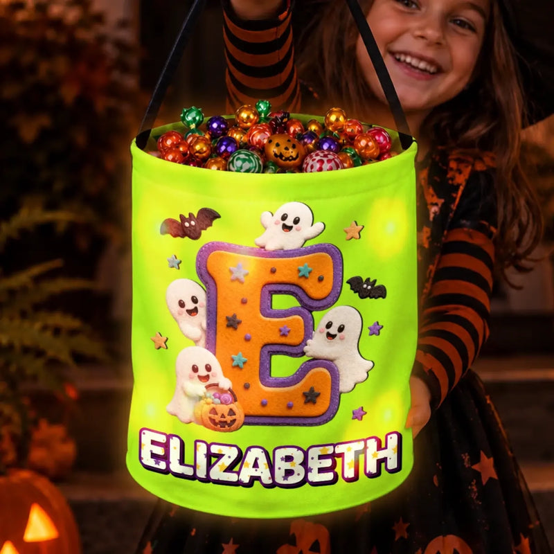 Custom LED Light Bucket Bag - Personalized Halloween Birthday Gifts For Kids - Glow Big Or Go Home