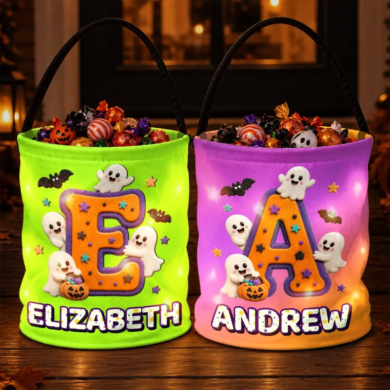 Custom LED Light Bucket Bag - Personalized Halloween Birthday Gifts For Kids - Glow Big Or Go Home