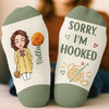 Custom Yarn Crew Socks - Personalized Birthday Gifts For Crochet Knitting Lovers, Crocheters, Knitters, Wife, Daughter, Besties, Sisters, Granddaughter, Grandma, Mom, Yourself - Born To Knit