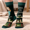 Custom Shh I'm Reading Crew Socks - Personalized Bookish Gifts For Book Lovers, Bookworms, Readers - Lost In My Favorite Story