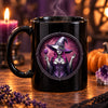 Custom Witchy Black Mug - Personalized Halloween Gifts For Witch, Wife, Daughter, Besties, Sisters, Granddaughter, Grandma, Mom, Yourself - Magic Runs In My Veins