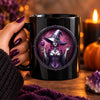 Custom Witchy Black Mug - Personalized Halloween Gifts For Witch, Wife, Daughter, Besties, Sisters, Granddaughter, Grandma, Mom, Yourself - Magic Runs In My Veins