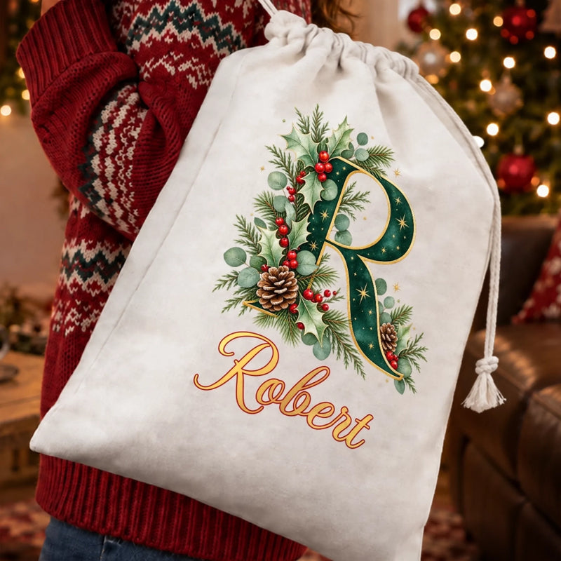 Custom Drawstring Gift Bag - Personalized Christmas Birthday Gifts For Mom, Dad, Brother, Sister - Wrapped With Love And Joy
