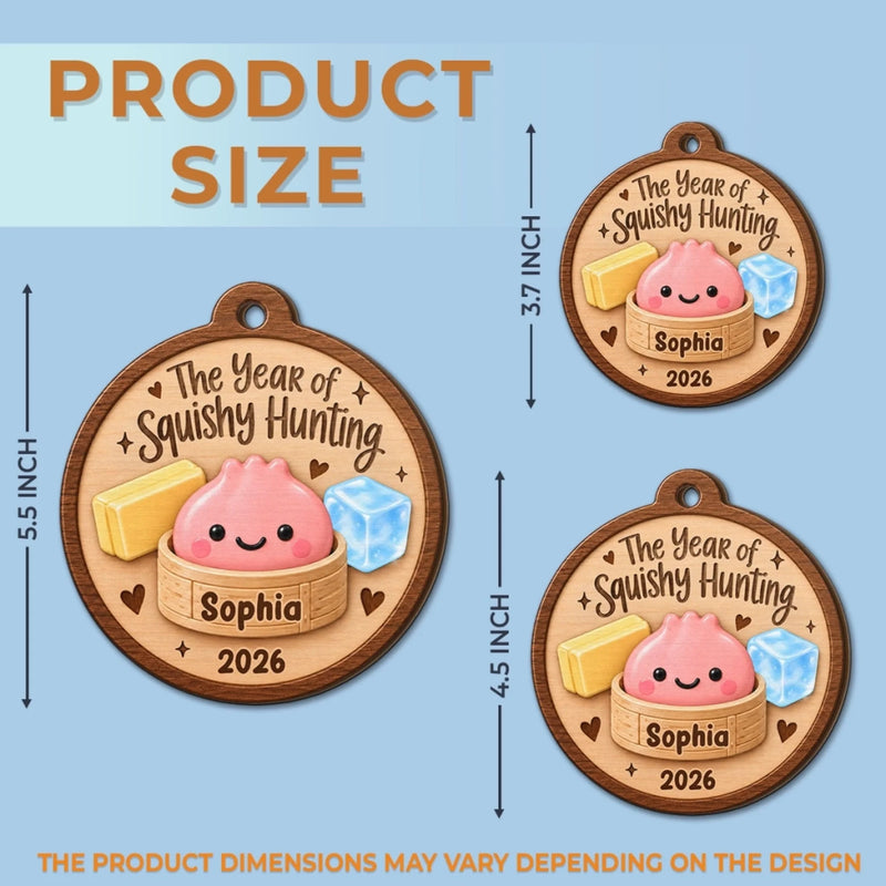 Custom Squishy Wooden Ornament - Personalized Christmas Birthday Gifts For Kids - Wrapped In Squishy Joy