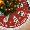 Custom Snowman Tree Skirt - Personalized Christmas Birthday Gifts For Mom, Dad, Brother, Sister - Christmas Feels Better Together