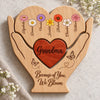 Custom Shaped Wooden Art Puzzle - Personalized Mother's Day Father's Day Birthday Gifts For Mom, Dad, Grandma, Grandpa - Because Of You We Bloom