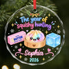 Custom Squishy Circle Glass Ornament - Personalized Christmas Birthday Gifts For Kids - Merry Squishy Moments