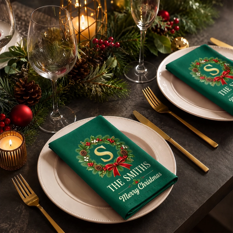 Custom Cotton Napkin - Personalized Christmas Birthday Gifts For Mom, Dad, Brother, Sister - Keep Calm And Stay Merry