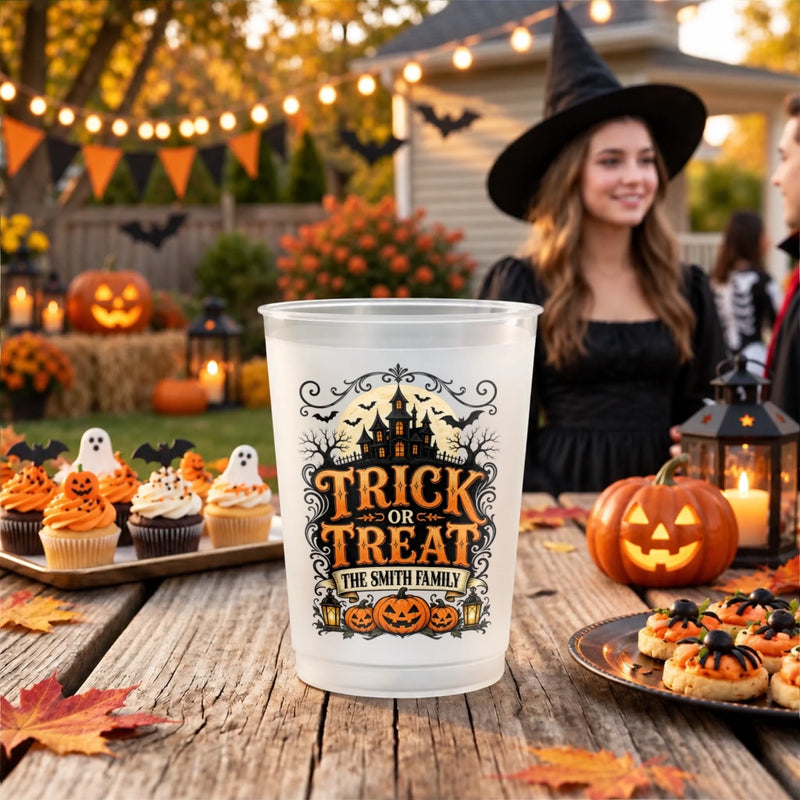 Custom Party Cups - Personalized Halloween Gifts For Mom, Dad, Brother, Sister - Spooky Nights With The Family