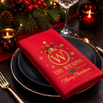 Custom Cotton Napkin - Personalized Christmas Birthday Gifts For Mom, Dad, Brother, Sister - Love Makes The Season Bright