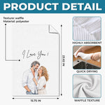 Custom Photo Kitchen Towel - Personalized Anniversary Wedding Gifts For Husband And Wife, Him And Her - Forever And Always, Us