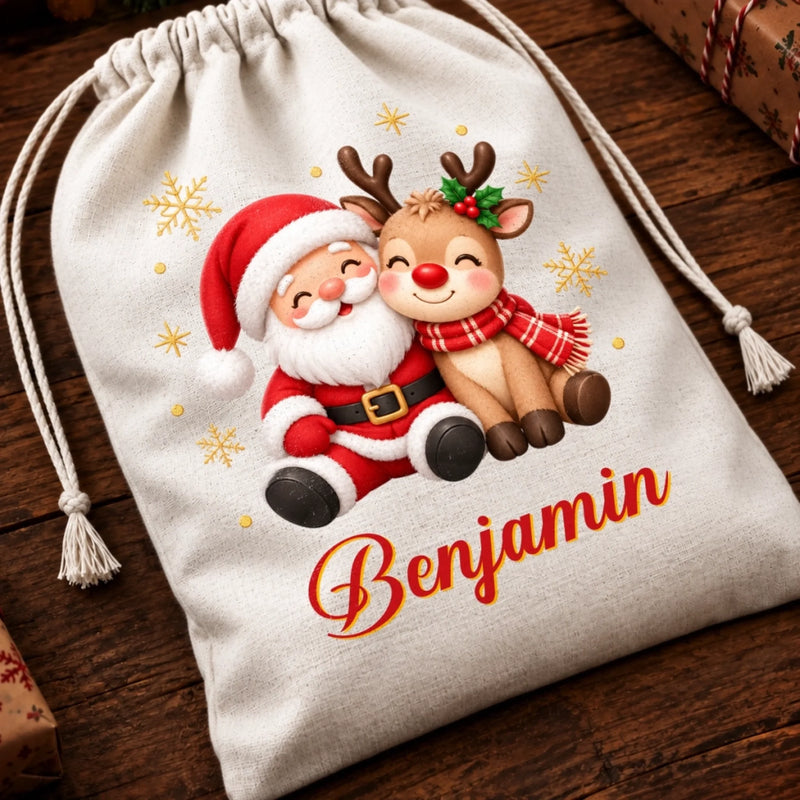 Custom Drawstring Gift Bag - Personalized Christmas Birthday Gifts For Mom, Dad, Brother, Sister - Filled With Love And Smiles