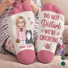 Custom Yarn Crew Socks - Personalized Birthday Gifts For Crochet Knitting Lovers, Crocheters, Knitters, Dog Cat Lovers - Crochet With My Fur Baby