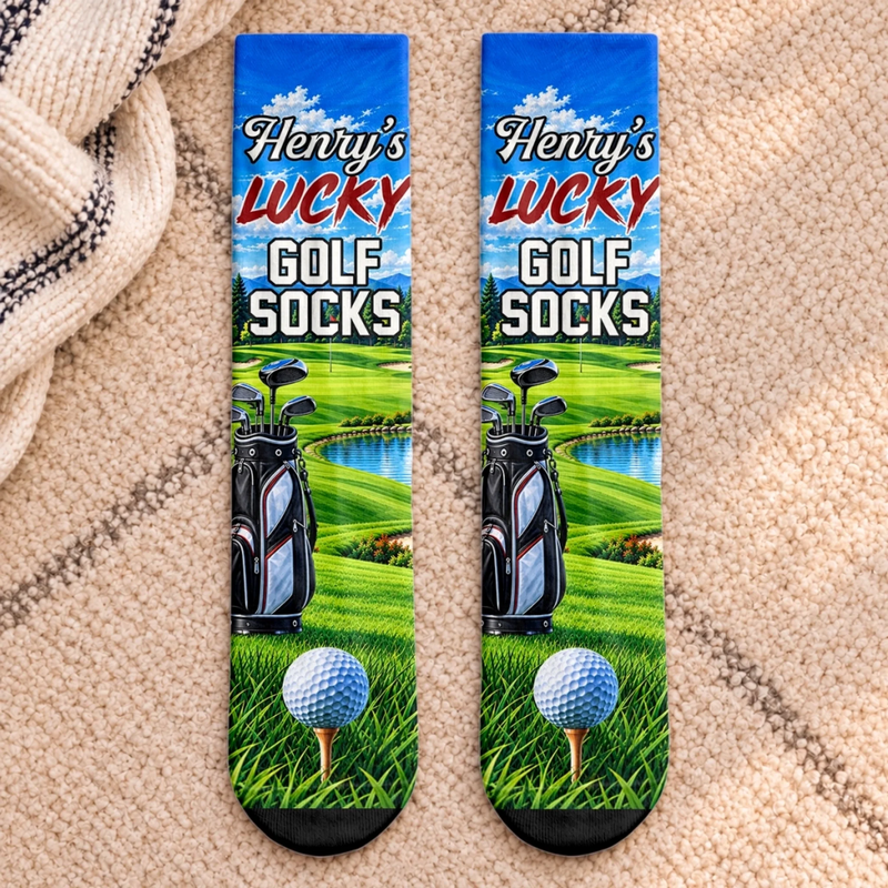Custom Golf Crew Socks - Personalized Birthday Gifts For Golf Lovers, Sports Fans, Sports Lovers - Fairways Feel Like Home