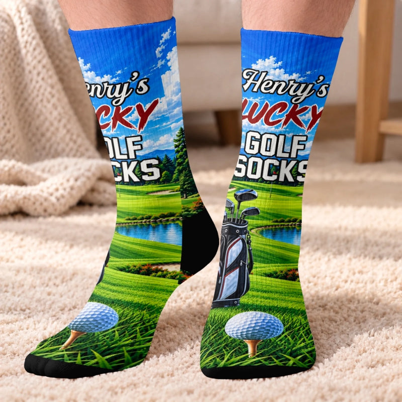 Custom Golf Crew Socks - Personalized Birthday Gifts For Golf Lovers, Sports Fans, Sports Lovers - Fairways Feel Like Home