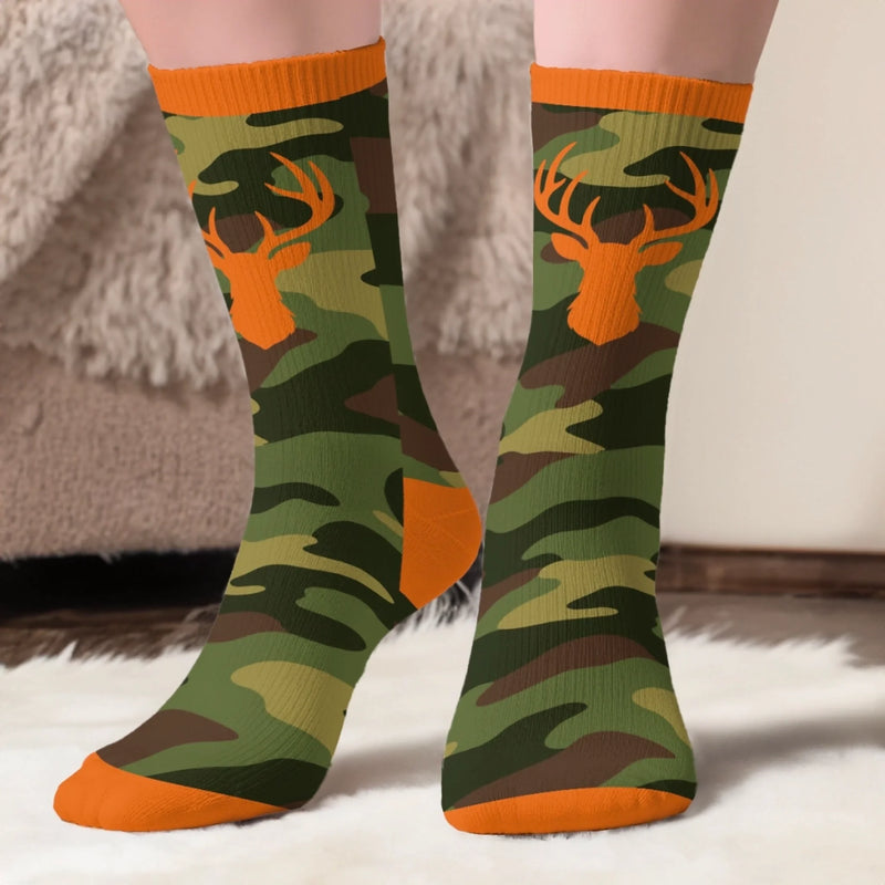 Custom Crew Socks - Personalized Birthday Hunting Gifts For Hunters, Husband, Son, Grandson, Brother, Grandpa, Dad, Yourself - Always Ready For Big Hunts