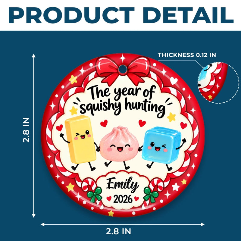 Custom Squishy Ceramic Ornament - Personalized Christmas Birthday Gifts For Kids - Cute Little Holiday Crew