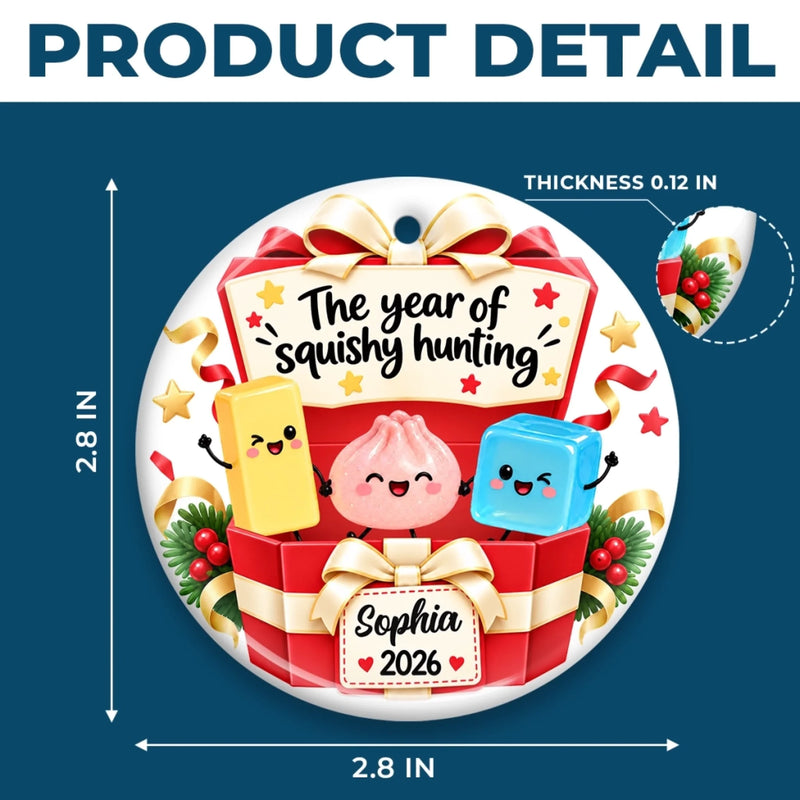 Custom Squishy Ceramic Ornament - Personalized Christmas Birthday Gifts For Kids - Christmas Cheer In Every Smile