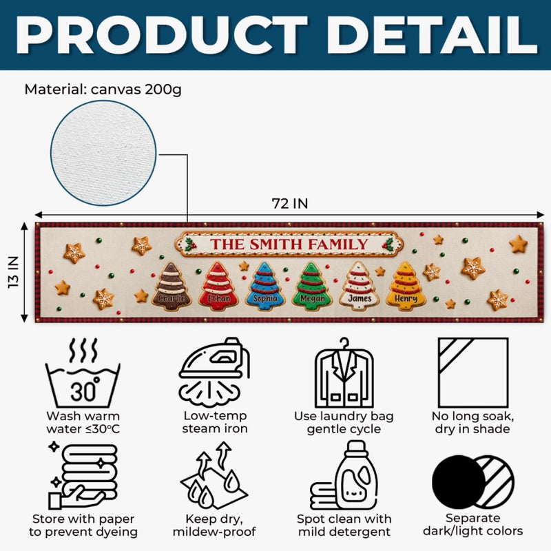 Custom Table Runner - Personalized Christmas Birthday Gifts For Mom, Dad, Brother, Sister - Together Makes The Season Merry