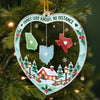 Custom Long Distance Acrylic Ornament - Personalized Christmas Birthday Gifts For Mom, Dad, Brother, Sister - Apart, But Never Alone