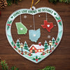 Custom Long Distance Acrylic Ornament - Personalized Christmas Birthday Gifts For Mom, Dad, Brother, Sister - Apart, But Never Alone
