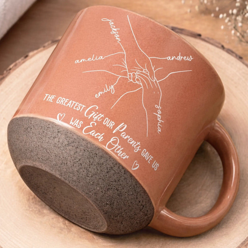 Custom Pottery Mug - Personalized Christmas Birthday Gifts For Mom, Dad, Brother, Sister - Forever Linked Together