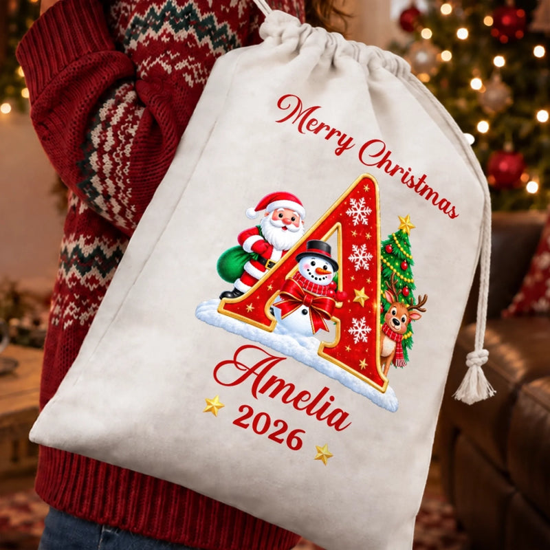Custom Drawstring Gift Bag - Personalized Christmas Birthday Gifts For Mom, Dad, Brother, Sister - Filled With Love And Magic