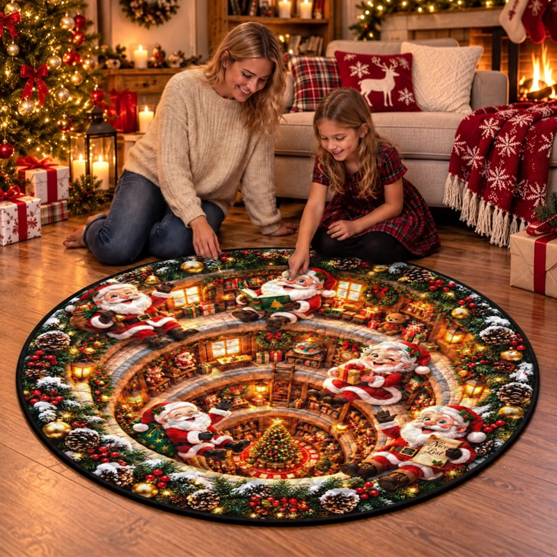Custom Quilted Round Mat - Personalized Christmas Birthday Gifts For Mom, Dad, Brother, Sister - Cozy Magical Secrets Down Below
