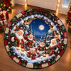 Custom Quilted Round Mat - Personalized Christmas Birthday Gifts For Mom, Dad, Brother, Sister - Warm Wishes In Winter Wonder