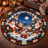Custom Quilted Round Mat - Personalized Christmas Birthday Gifts For Mom, Dad, Brother, Sister - Warm Wishes In Winter Wonder