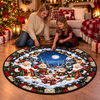 Custom Quilted Round Mat - Personalized Christmas Birthday Gifts For Mom, Dad, Brother, Sister - Warm Wishes In Winter Wonder