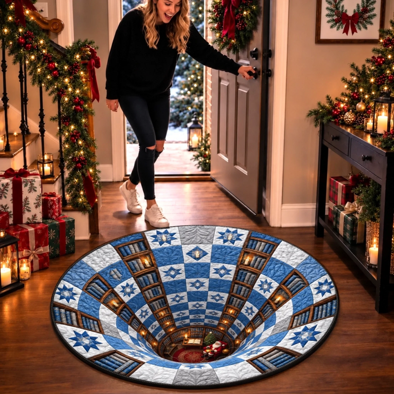 Custom Quilted Round Mat - Personalized Christmas Birthday Gifts For Mom, Dad, Brother, Sister - Home Filled With Pure Magic