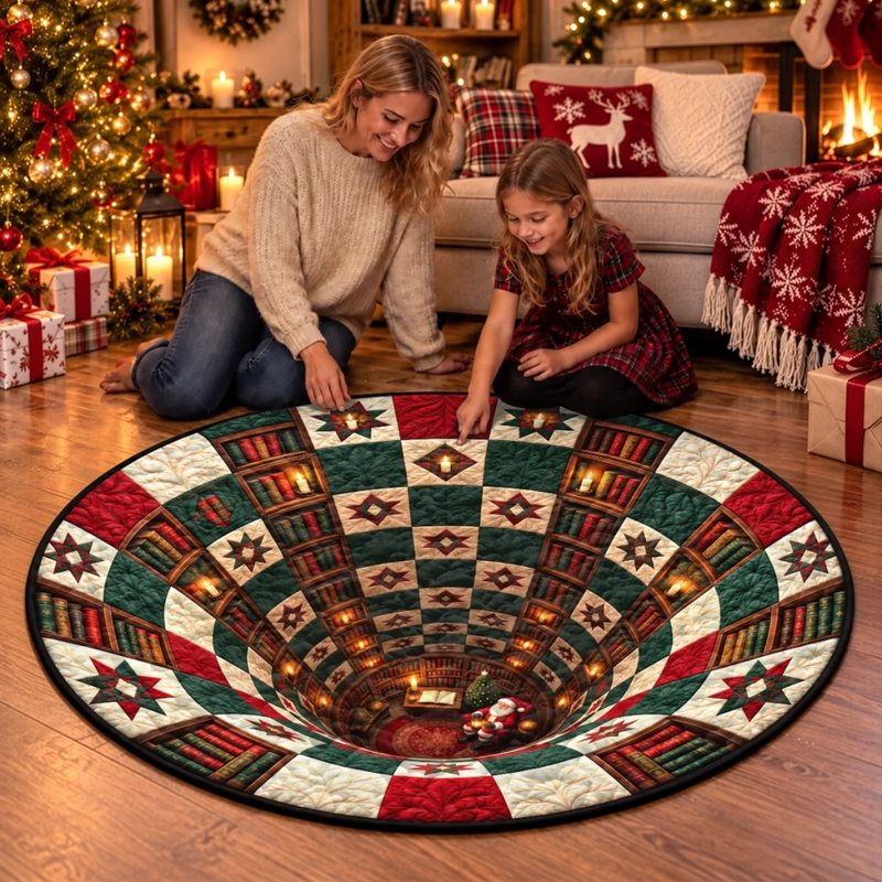 Custom Quilted Round Mat - Personalized Christmas Birthday Gifts For Mom, Dad, Brother, Sister - Home Filled With Pure Magic