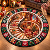 Custom Quilted Round Mat - Personalized Christmas Birthday Gifts For Mom, Dad, Brother, Sister - Warm Wishes In Cozy House